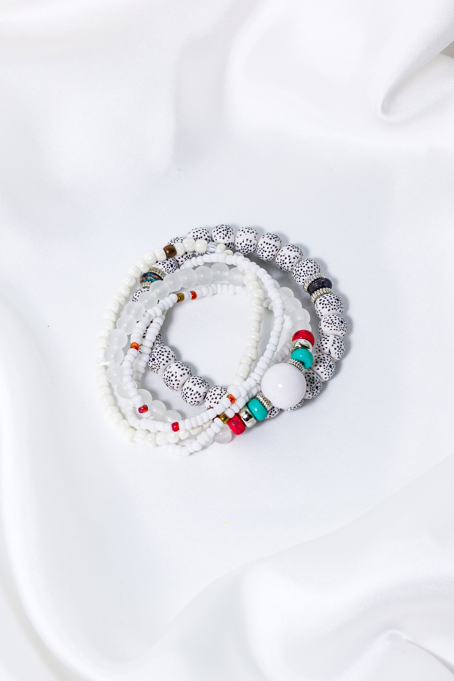 Ensemble de trois bandes d'amitié à pois blancs ACHB-0007