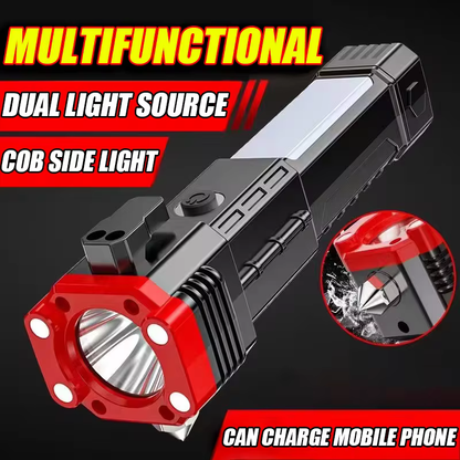 Multifunctional Portable Super Bright LED Flashlight Side Light COB Built-in Battery USB Rechargeable Outdoor Emergency Torch