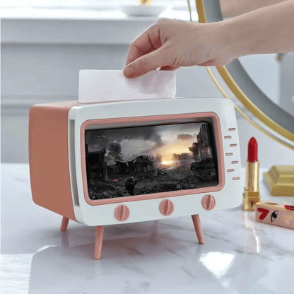 TV Tissue Box Modern Style Paper Tissue Holder with Mobile Phone Slot Kitchen Napkin Holder Bathroom Toilet Paper Storage Box