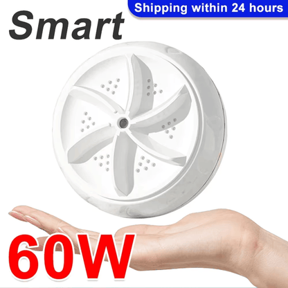 60W Portable Turbo Washing Machine | High-Power Mini Ultrasonic Washer for Baby Clothes, Underwear, Socks | Ideal for Business Trips & Travel | USB-Powered