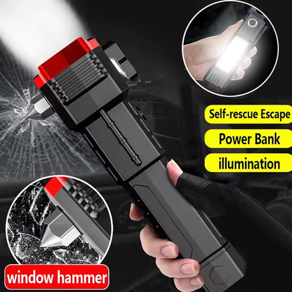 Multifunctional Portable Super Bright LED Flashlight Side Light COB Built-in Battery USB Rechargeable Outdoor Emergency Torch