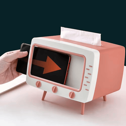 TV Tissue Box Modern Style Paper Tissue Holder with Mobile Phone Slot Kitchen Napkin Holder Bathroom Toilet Paper Storage Box