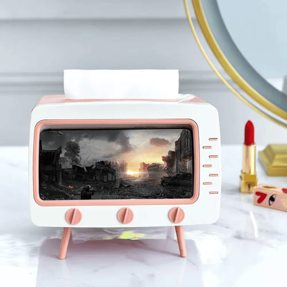 TV Tissue Box Modern Style Paper Tissue Holder with Mobile Phone Slot Kitchen Napkin Holder Bathroom Toilet Paper Storage Box