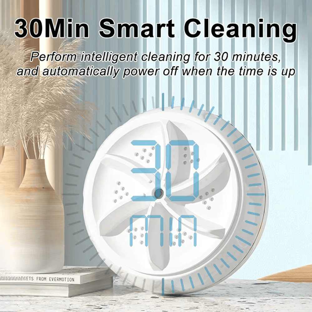 60W Portable Turbo Washing Machine | High-Power Mini Ultrasonic Washer for Baby Clothes, Underwear, Socks | Ideal for Business Trips & Travel | USB-Powered