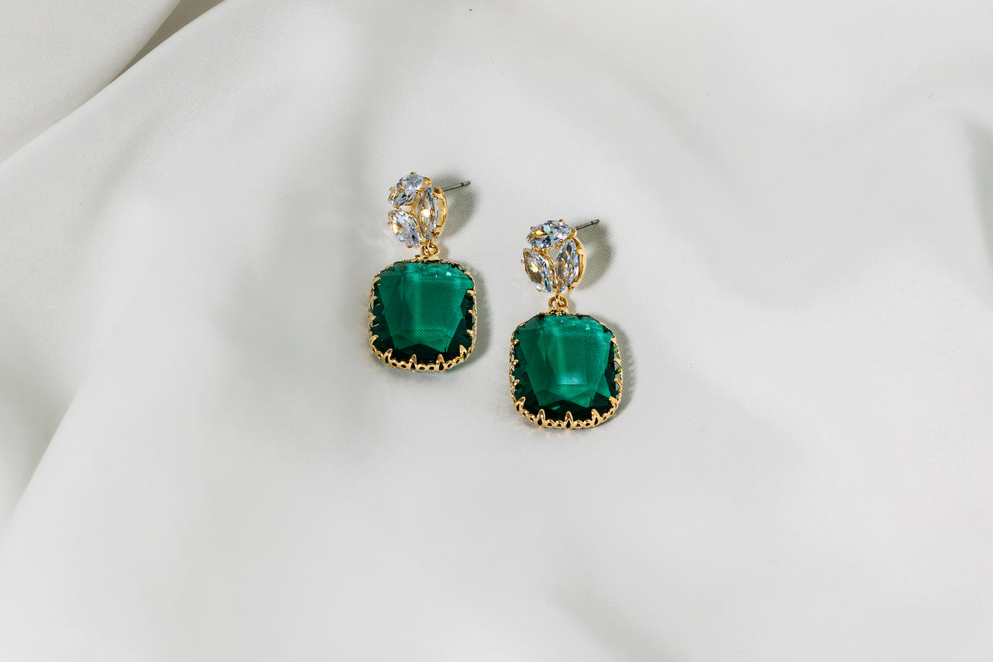 Emerald Golden Earrings ERFE-0006