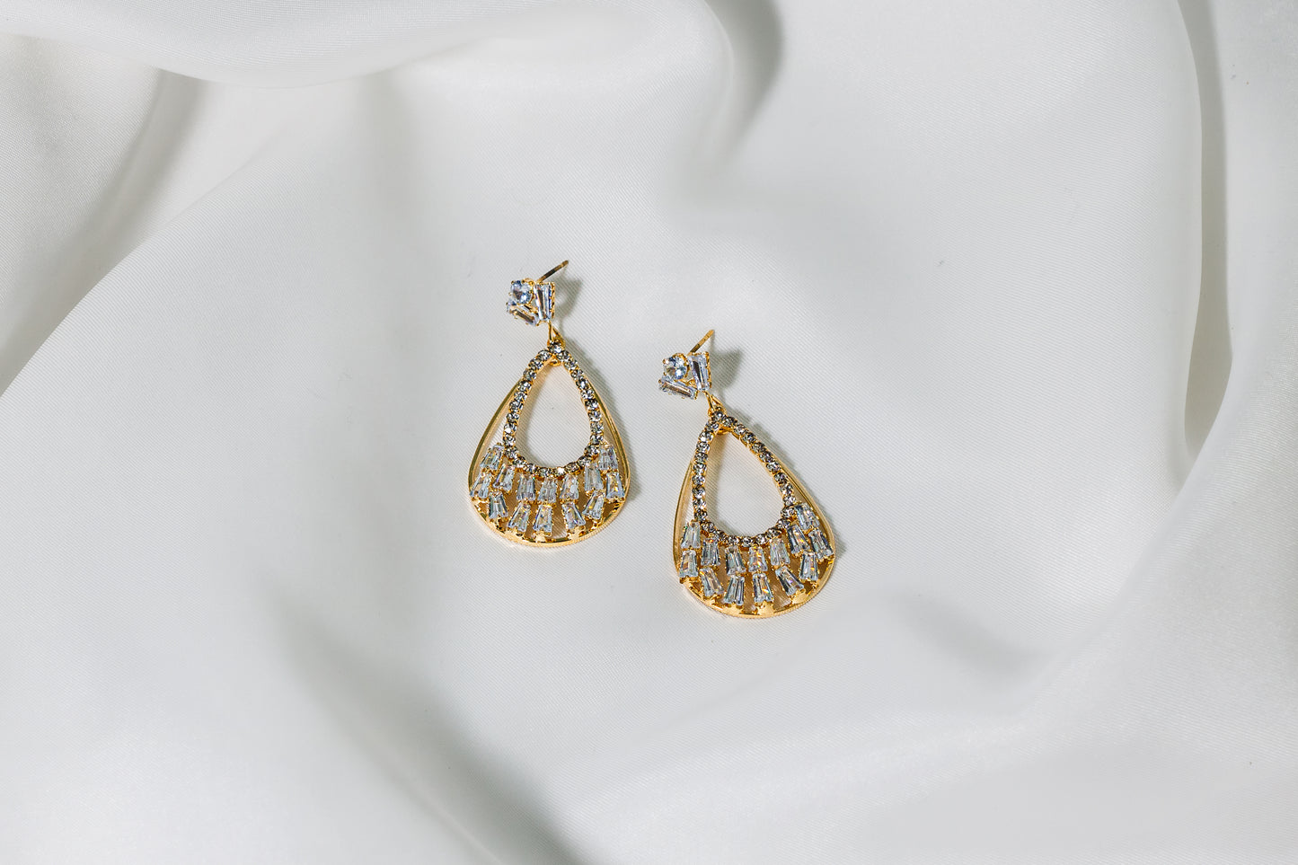 Boucles d'oreilles en cristal feuille d'or ERFE-0011