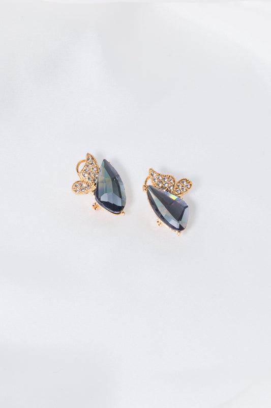 Grey Butterfly Ear Studs ESFE-0003