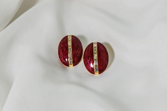 Maroon Trendy Ear Studs ESDW-0002