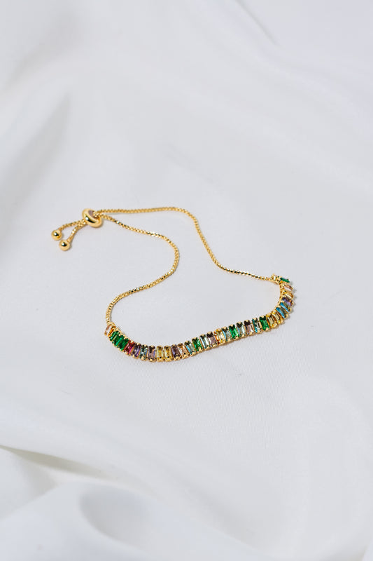 Multi Color Golden One Caret Bracelet ACBR-0012