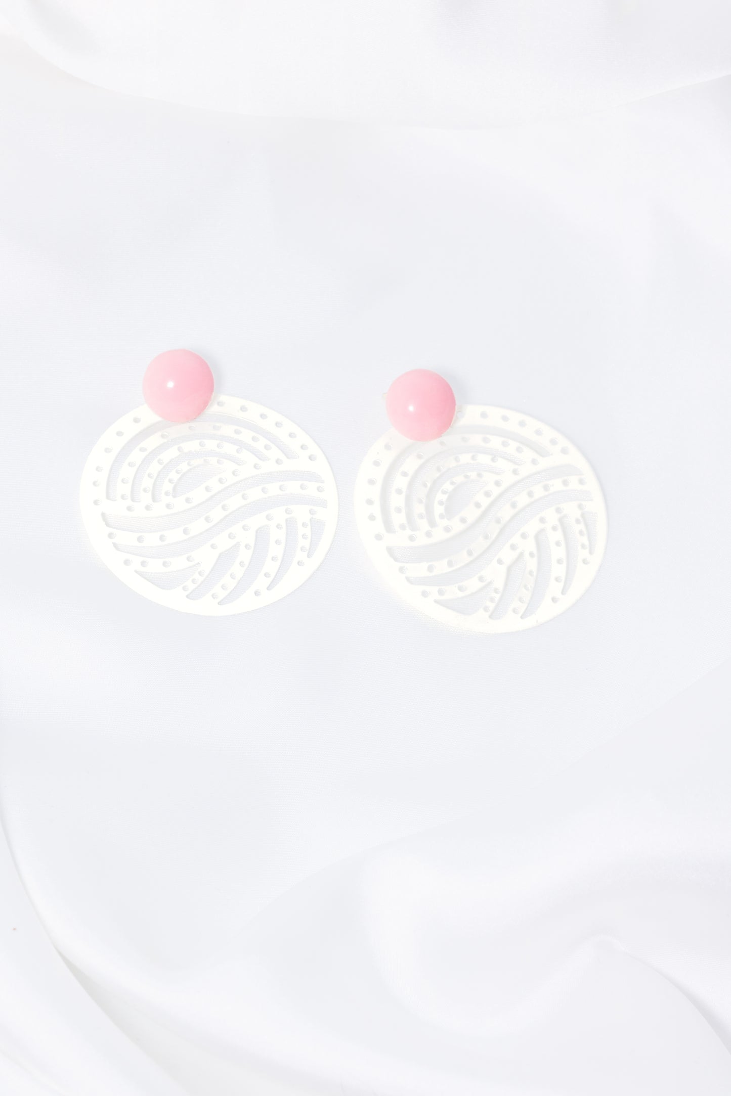 Boucles d'oreilles rondes en métal blanc cassé Gen Z EGGZ-0004