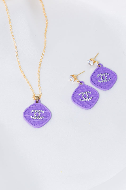 Pendant Set Violet Metal NGGZ-0002