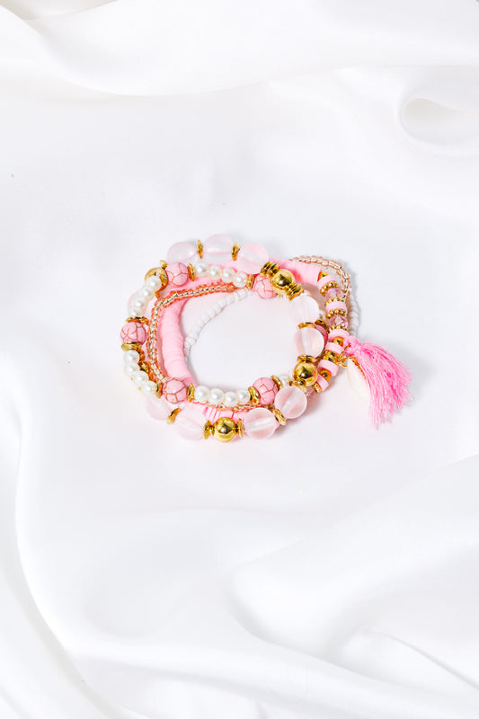 Pink Friendship Bands Set Of Three ACHB-0003