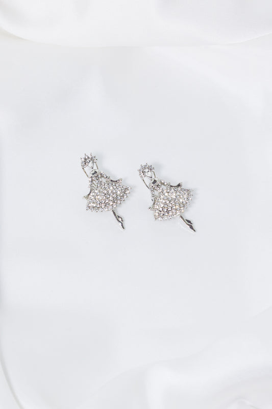 Clous d'oreilles en cristal argenté ESFE-0004