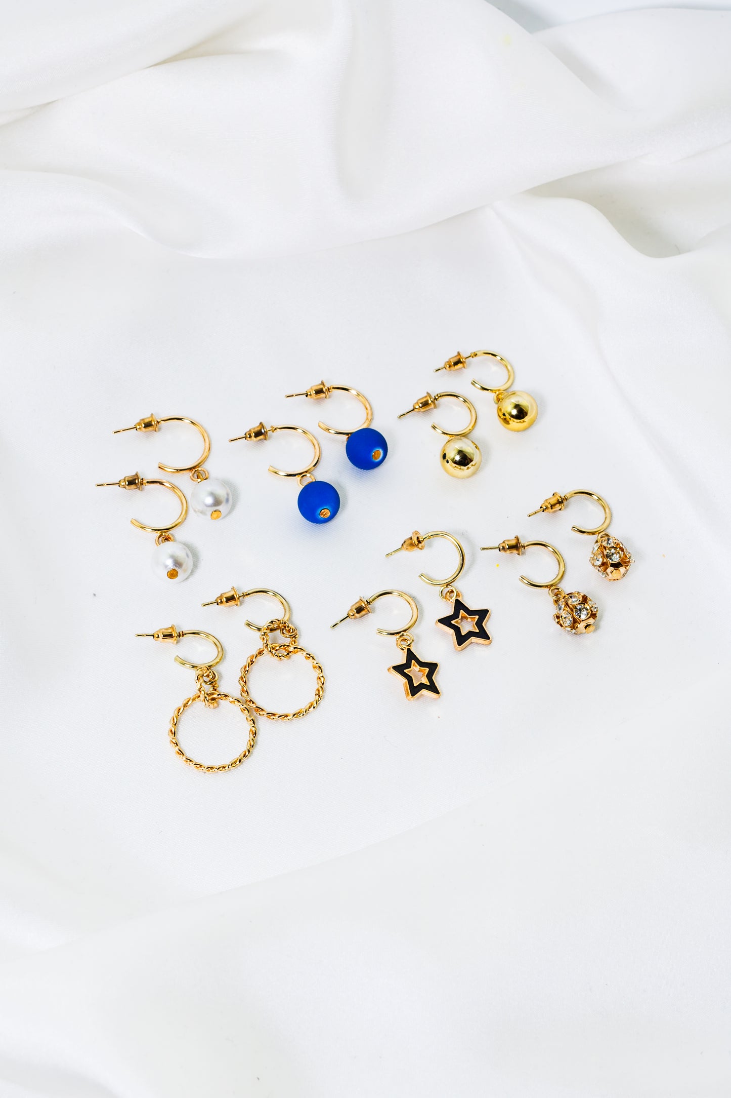 Trendy Ear Studs Set Of Six ESDW-0007